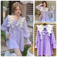 ราคา ชุดสีม่วง เดรสสีม่วง กระโปรงสีม่วง เดรสม่วง เดรสเกาหลี ชุดเกาหลี ชุดน่ารัก เสื้อผ้าน่ารัก (20807879276)