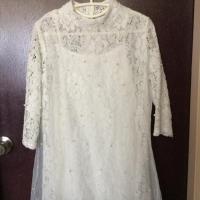 ราคา ชุดเดรสสีขาวปักมุก (1462827228)