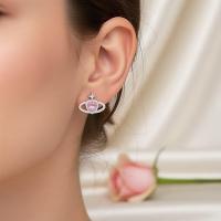 ราคา ต่างหูหัวใจดาวเสาร์ประดับ CZ สีชมพูหวาน สไตล์ Y2K เงินแท้ S925 ปลอดภัยต่อผิว แพ้ไม่คัน พร้อมส่งเป็นของขวัญ (54211196750)