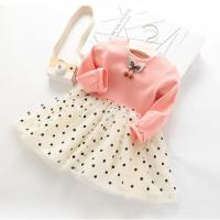 ราคา ชุดเดรสเด็ก เสื้อแขนยาว สีชมพู หวานๆ เย็บต่อกับกระโปรง ชีฟอง น่ารัก (5104229653)