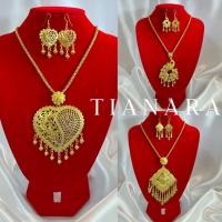 ราคา สร้อยคอชุดไทยพร้อมต่างหูสีทอง(ต่างหูเจาะ) เครื่องประดับชุดไทย (55203925456)