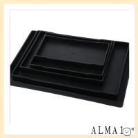 ราคา อัลมา ถาดพลาสติกขนาดใหญ่1ชิ้น,ถาดเสิร์ฟอเนกประสงค์สีดํา,ใช้งานง่ายพลาสติกสี่เหลี่ยมผืนผ้าตกแต่งถาดห้องน้ํา (45011296135)