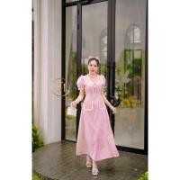 ราคา เดรสยาว เดรสลายทาง ปักดอกเดซี่ คอปก งานปัก สีชมพู เดรสน่ารักชุดสวยพร้อมส่ง (28993497657)