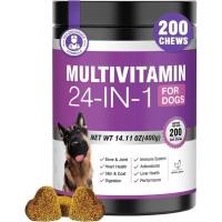 ราคา 24-in-1 วิตามินสุนัขและอาหารเสริม 200 Ct สุนัข Multivitamin Chewable บรรจุ Chondroitin โปรไบโอติก Omega-3 Glucosamine สําหรับสุนัข Skin Coat Heart Joint Gut ตับสมองตา Immune (54859553968)