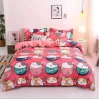 ราคา การให้ของเหลวของชุดเครื่องนอนผ้าฝ้ายโพลีลายถ้วยสีแดงแมว (51010629896)