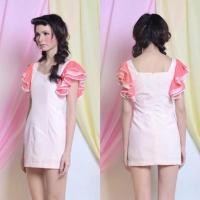 ราคา เดรสสั้น Made of fabric เจ้าของเดียวกับ Flat2112 มือ 2 ‼️Used‼️Dress สีชมพู MOF แท้ (18166523135)