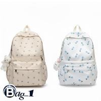 ราคา bag_1(BAG1908) กระเป๋าเป้ไนล่อนลายดอกไม้ ใบใหญ่**มีของแถมที่ห้อยน้องหมี** (19181746183)