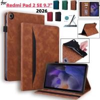 ราคา กรณีสําหรับXiaomi Redmi Pad 2 SE 9.7 นิ้วRedmi Pad 2 9.7 "2026 ธุรกิจPUหนังแท็บเล็ตกระเป๋าสตางค์ฝาครอบสําหรับสีแดงMi Pad2 SE 4G 9.7 นิ้วพร้อมKickstandช่องเสียบการ์ด (51159998061)