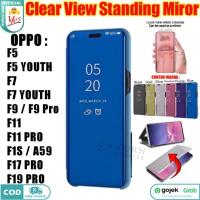 ราคา Case clear view oppo F5 F7 YOUTH F9 F11 F17 F19 Pro F1S Casing Flip Wallet Cover Mirror Standing (40055741704)