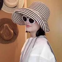 ราคา หมวกบักเก็ตลายทางสไตล์ญี่ปุ่น พับได้ กันแดด สําหรับผู้หญิง ฤดูร้อน รุ่นใหม่ ปีกกว้าง ใส่สบาย เหมาะสําหรับคนศีรษะใหญ่ (51711492530)