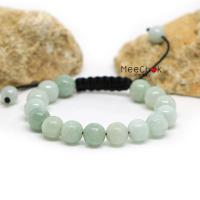 ราคา หินหยกพม่า สีเขียวอ่อน Jade 10 มิล เชือกถัก ปรับขนาด กำไลหิน กำไลข้อมือ หินสี หินนำโชค หินสีเขียว By.Meechok (6519274155)