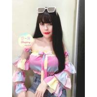 ราคา เสื้อปาดไหล่สีรุ้งน่ารักมาก (5459890505)