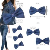 ราคา 10pcs Reben Denim DIY 3.3x5.5 ซม.Hasan Reben กางเกงยีนส์ DIY DENIM ริบบิ้นตกแต่ง DENIM Bow กางเกงยีนส์ริบบิ้นผ้า (40256197606)