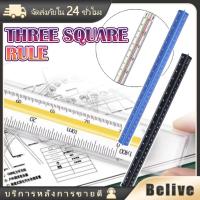 ราคา เก็บปลายทาง！10/15/30CM ไม้บรรทัดสามเหลี่ยม สเกลสูง 1:100-1:500 โลหะพลาสติก ไม้สเกล พกพาได้ (28593743770)