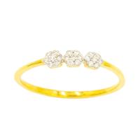 ราคา Happy Jewelry แหวนกระจุก ดอกไม้ 3 ดอก แหวนเพชรแท้ ทองแท้ 37.5% (9K) ME837 (54508263331)