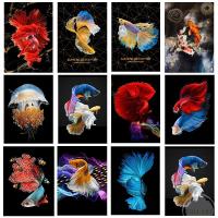 ราคา ภาพวาดผ้าใบ รูปปลาคราฟ ฮวงจุ้ย สีทอง สไตล์จีน สําหรับตกแต่งผนังห้อง (19123215067)