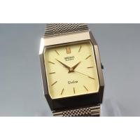 ราคา Vintage [Near MINT] Seiko Dolce 6030-5530 Gold Square 27mm Quartz Men's Watch (45707674961)