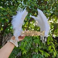 ราคา มงกุฏขนนกใบมะกรอก พร้อมส่ง (24957335444)