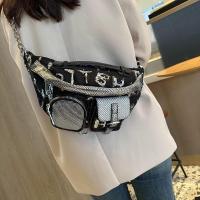 ราคา กระเป๋ากันกระแทกด้านหน้าปักเลื่อม สไตล์ในกระแส ทำจากหนังแท้ สวมใส่ง่าย เหมาะสำหรับสายสะพายเอวและกิจกรรมกลางแจ้ง (56908337125)