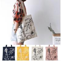 ราคา Runpee-I049กระเป๋าผ้าแคนวาส ลายผลไม้ ใบไม้ A4 มีซิปและช่องด้านใน พร้อมส่ง 4 สี (2386632067)