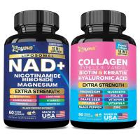 ราคา Forever Young Set - Zoyava NAD+ & Collagen Combo - Ultimate Antioxidant อาหารเสริม - Skin Aging Support, Nail & Hair Health, & Overall Wellness - Made in USA (43830496582)