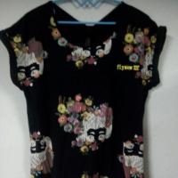 ราคา เสื้อลายดอกไม้แขนเต่อ flynow (3113817253)