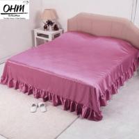 ราคา OHM ผ้าคลุมเตียงชายระบาย ผ้าซาตินแท้ 440 เส้น (เกรดพรีเมี่ยม) ขนาด 96 นิ้ว x 108 นิ้ว (สีชมพูกลีบบัว) (904865941)