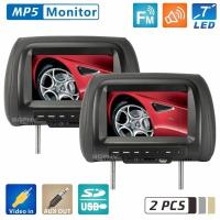 ราคา จอฝังหัวหมอน 7 นิ้ว TFT Headrest Monitor หน้าจอ LED รถ MP5 เครื่องเล่นจอภาพพนักพิงศีรษะสนับสนุน AV / USB / SD (3744701979)