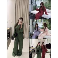 ราคา LYN- SET เสื้อผ้าธรรมะผู้หญิงไปวัด 4-COLOR MPB STRAIGHT PANTS RED PURPLE PINK BLUE (40528928283)