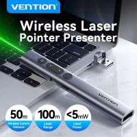 ราคา Vention Wireless Laser Pointer Presenter 100m 2.4Ghz USB C สําหรับ MacBook Android โปรเจคเตอร์ PPT รีโมทคอนโทรลปากกานําเสนอ (52505849378)