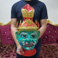 ราคา เศียรครู ปู่ฤาษีเพชรฉลูกัณฑ์สีเขียว ขนาดครอบหัวได้ งานเรซิ่นปิดทองประดับเพชร รับฟรี!!ขาตั้งเศียรครู ปลุกเสกแล้ว (11429356703)