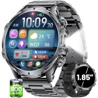 ราคา Militrary Smart Watch for Men,1.85 "HD/800mAh Battery สมาร์ทวอท์ชสําหรับ Android/iOS (รับสายบลูทูธ/โทร) Fitness Tracker,100+ กีฬา/ไฟฉาย LED/IP68 กันน้ํา/Sleep Tr (55457406682)