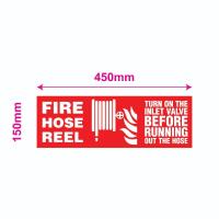 ราคา FIRE REEL - TURN ON THE INLET VALVE BEFORE RUNNING OUT HOSE SIGNAGE 450mm x 150mm (53511258605)