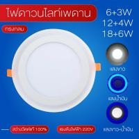 ราคา ไฟดาวไลท์เพดานLED Panel Light ดาวไลท์ฝังฝ้า LED หลอดไฟกลมเพดาน ไฟติดฝ้าเพดาน แสงสีขาว+ฟ้า เปลี่ยนได้ 3 โหมด (42465490366)