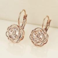 ราคา ต่างหูดอกกุหลาบ ประดับเพชร CZ (770512123)