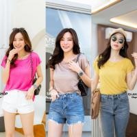 ราคา พร้อมส่งเสื้อคอปาด ผ้าสลาฟ ใส่สบายงานป้ายแท้ (13521938131)