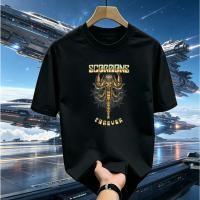 ราคา ((จัดส่งตลอด 24 ชั่วโมง) เสื้อยืดแขนสั้นสไตล์เรโทร Scorpion Band Scorpion Printing Short-Sleeved (29194741400)