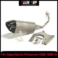 ราคา For Vespa Sprint /Primavera 125IE 150IE 3V Piaggo Liberty Full Exhaust System Stainless Exhaust Elb (54804968558)