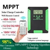 ราคา 40/50/60/80/100A MPPT Solar Charge Controller 12V 24V 36V 48V Auto WiFi Solar Panel Regulator Max S (29693832366)