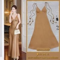 ราคา ❥XS-XL เดรสยาวออกงานสีน้ำตาลทอง เรียบๆมีสไตล์ งานป้าย Rattana ชุดราตรี เดรสหรู ชุดไปงานแต่ง (46104608777)