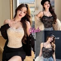 ราคา GGalsเสื้อแขนกุด สีดำขาว ทรงรัดรูปพอดีตัว เสริมฟองน้ำ เสื้อสายเดี่ยวลายลูกไม้ เซ็กซี่ พร้อมส่ง (52805620812)