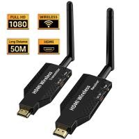ราคา (ส่งจากไทย) Wireless HDMI Transmitter and Receiver, Wireless HDMI Extender Kit, 1080P 60Hz 5.8GHz, 50m. (26950460567)