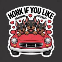 ราคา สติ๊กเกอร์ ติดรถ สติ๊กเกอร์กันน้ำ หมา HKLDG - Honk If You like dog โฮ๋ง DOBERMAN PINSCHER ไทยหลังอาน THAI RIDGEBACK (41018729378)