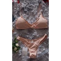 ราคา ชุดว่ายน้ำ แฟชั่น สีส้มพีช Bikini บิกินี่ วันพีช ทูพีช (18715062492)