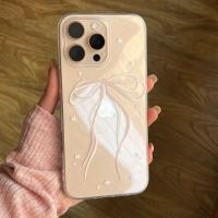 ราคา สีชมพูสีขาวโบว์ Fine Flash Apple 16/15promax เคสโทรศัพท์ 14/13/12 Soft Case XR/XS/8P ญี่ปุ่นเกาหลี (50559667771)