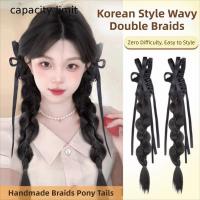 ราคา อบอุ่นสบาย 2ชิ้นแฮนด์เมดถักเปียหางม้า,ปุยกรงเล็บคลิปโบว์ถักเปียผมหางม้าต่อ,วินเทจ16นิ้วหวานยาวบิดถักเปียแฮร์พีชใช้ทุกวัน (55461015903)