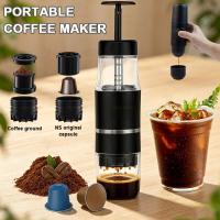 ราคา เครื่องชงกาแฟเอสเปรสโซแบบพกพาแบบพกพาสําหรับการเดินทางและตั้งแคมป์เครื่องชงกาแฟแบบใช้มือกาแฟบดและแคปซูล NS (45410857747)