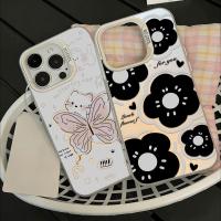 ราคา Black flowers เคสโทรศัพท์ For Vivo V50 V50E Y03 Y15S Y56 Y02S Y12 Y16 Y11 Y15 Y17 Y28 Y21 IMD เปลือกแข็ง กันกระแทก เคส (48357292870)