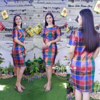 ราคา ชุดเดรสผ้าพื้นเมือง เข้ารูปสีสวย #เดรสทำงาน #เดรสผู้หญิง #เดรสผ้าไทย #ชุดผ้าพื้นเมือง (8353557871)