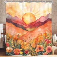 ราคา Homewelle Boho ดอกไม้ป่า Mountain Sunset ผ้าม่านอาบน้ําดอกไม้ดอกไม้ Sunrise Sun Watercolr พืช Daisy ใบ 60Wx72H นิ้ว Bohemian โมเดิร์นภูมิทัศน์กันน้ําผ้าโพลีเอสเตอร์ (45161026772)
